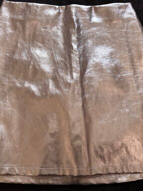 Metallic Light Pink Faux Leather Mini Skirt NWT punk kinderwhore riot grrrl S